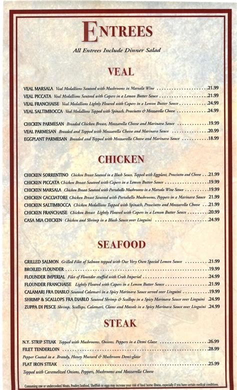 Casa Mia menus in Media, Pennsylvania, United States