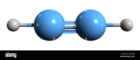 3D image of acetylene skeletal formula - molecular chemical structure ...