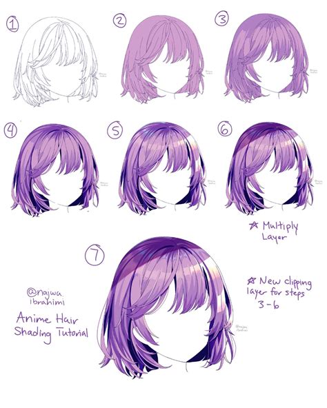 Najwa on Twitter | Drawing hair tutorial, Anime art tutorial, Anime ...