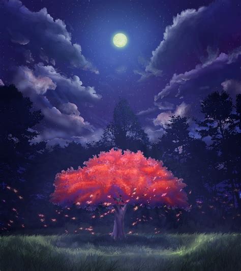 Night Japanese Cherry Blossom Wallpaper Anime / 15++ Cherry Blossom ...