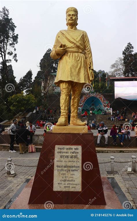 Statue of Bhanubhakta Acharya, Nepali Poet, Darjeeling Mall Editorial ...