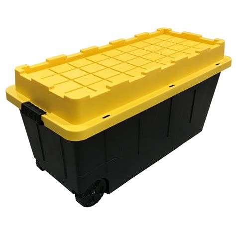 Centrex 64GTBXTCBY Tough Box Black 64 Gal Tote / Wheels and Yellow Lid ...