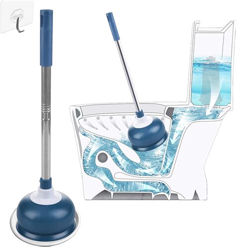 Air Powered Drain Clearing Tools Toilet Clog Remover Tool Blue Strong ...