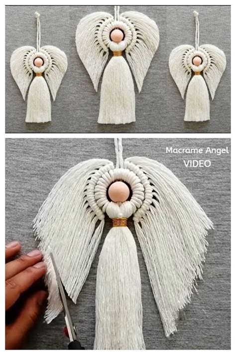 Fun Macramé Angel DIY Tutorial + Video - DIY Magazine | Macrame decor ...