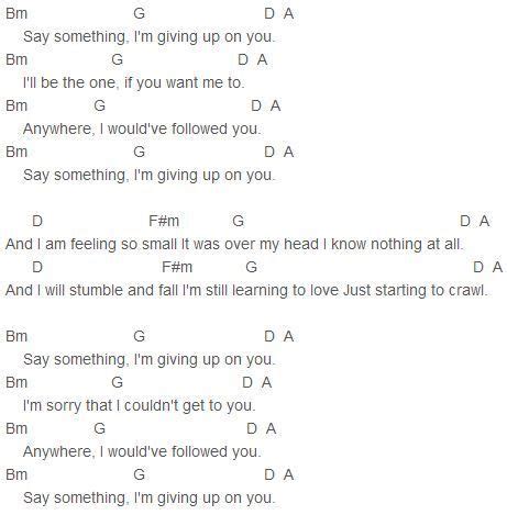 say something // chords | Ukulele, Guitar chords for songs, Music chords