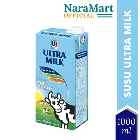 Jual Susu Ultra Milk UHT Plain 1000ml / 1 Liter Full Cream / Susu Cair ...