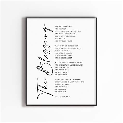 The Blessing Elevation Worship Lyrics Wall Art Print Numbers - Etsy ...