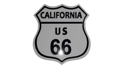 Sign California Route US 66 - 3D Model by RogerDS