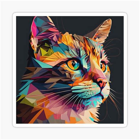 "CAT WPAP" Sticker for Sale by HzArts | Redbubble