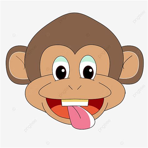 Cute Frontal Monkey Face Clipart, Monkey Face Clipart, Little Monkey ...