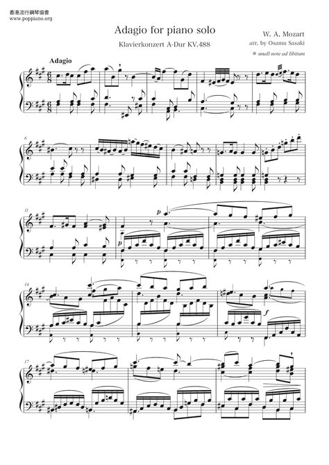 Mozart-Piano Concerto No.23 in A, K. 488 Sheet Music pdf, - Free Score ...