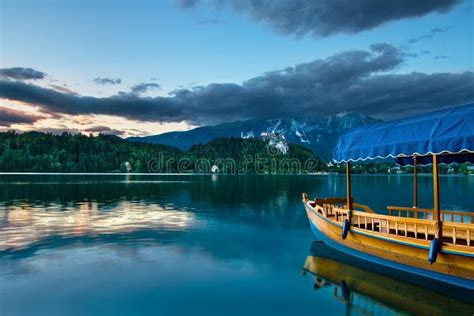 Pletna on Lake Bled in Slovenia Stock Image - Image of rock, trees ...