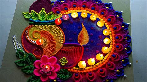 #1679 diwali rangoli design Satisfying video | Sand art | Navratri ...