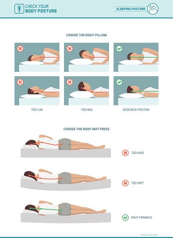 Pilihan Ergonomi Dan Kasur Tidur Yang Benar Ilustrasi Stok - Unduh ...