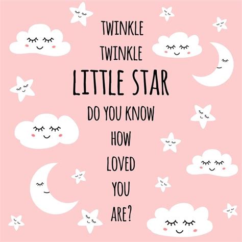 Premium Vector | Twinkle twinkle little star pink greeting card for ...