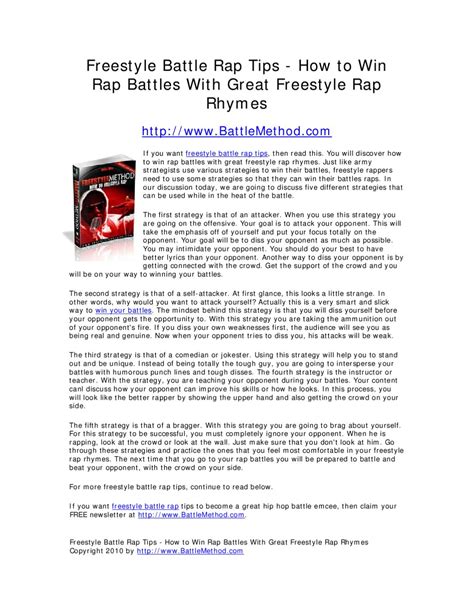 Freestyle Battle Rap Tips - How to Win Rap Battles With Great Freestyle ...