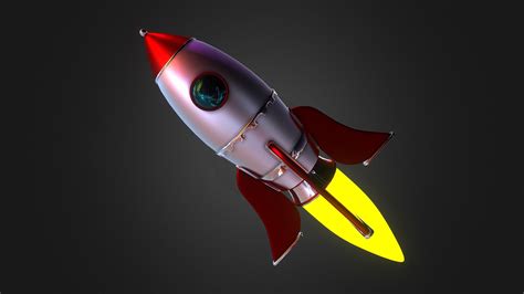 Rocket liftoff 3D model low-poly | CGTrader