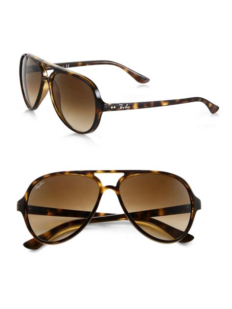 Ray-ban Iconic Cats 5000 Aviator Sunglasses in Brown | Lyst