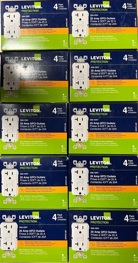 40PCS LEVITON GFNT2-4W GFCI 20A WHITE OUTLET (these are not tamper ...