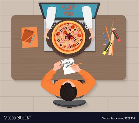 Online pizza order concept delivery Royalty Free Vector