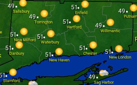 NWS: Mostly sunny with cool temps in CT to start the weekend