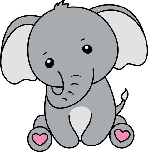 Baby Elephant Cartoon Drawing, Baby Elephant Cute Illustration 22335068 ...