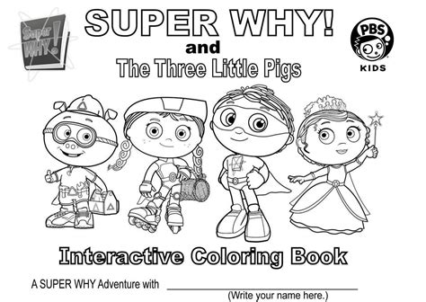 Super Why and the Three Little Pigs Interactive Coloring Book