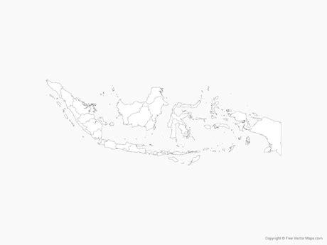 Printable Vector Map of Indonesia with Provinces - Outline | Free ...