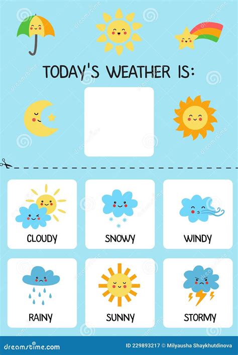 Todays Weather Template for Kids. Weather Chart. Stock Vector ...