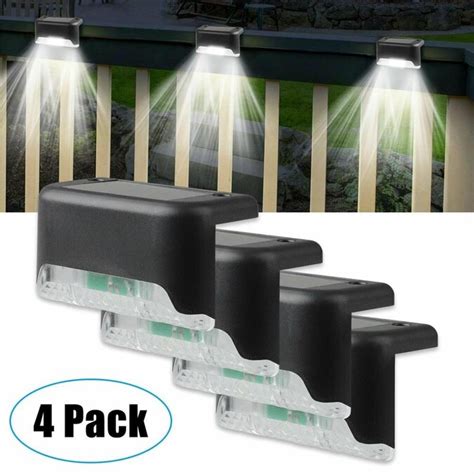 LIGHTSMAX 4-Pack 3.14-in H Black Solar Dark Sky Integrated Outdoor Wall ...