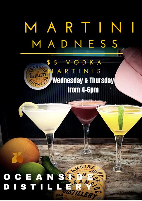 $5 Martini Happy Hour - Oceanside Distillery