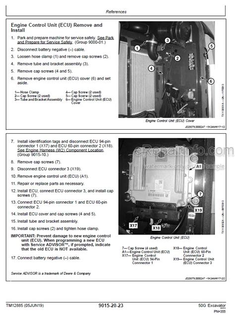 John Deere 50G Operation And Test Manual Excavator TM12885 – eRepairInfo