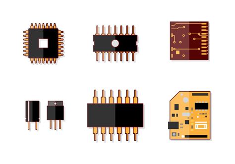 Microchip Shape Vector Set 136570 Vector Art at Vecteezy