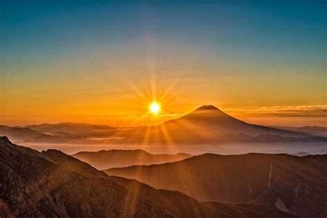 Sunrise Mount Fuji Japan (#3179132) - HD Wallpaper & Backgrounds Download