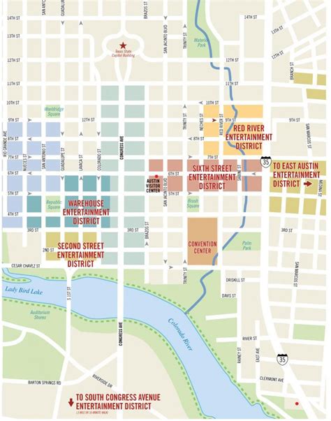 6th street Austin map - Austin 6th street map (Texas - USA)