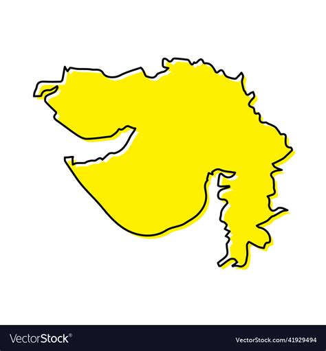 Simple outline map of gujarat is a state india Vector Image