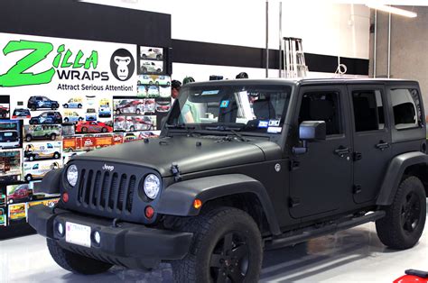 Matte Black Wrap Jeep Wrangler - Zilla Wraps