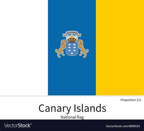 National flag of Canary Islands with correct Vector Image