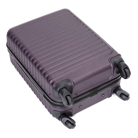 Purple 20" Luggage Carry On Spinner Suitcase Set Lightweight Durable ...