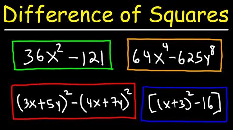 Factoring Of Difference Of Squares