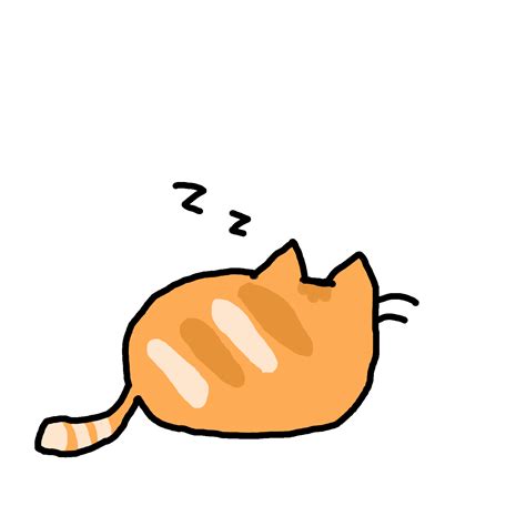 Turned Back Sleepy Cat Animation GIF | GIFDB.com