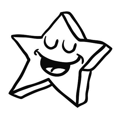 Blanco Y Negro Estrella Feliz Clipart De Stock | Royalty-Free | FreeImages