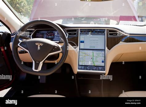 Tesla Model S electric car interior Stock Photo: 61051698 - Alamy