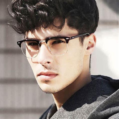 WOMEN/MEN Fashion Club Style Glasses Clear Lens Half Frame Retro Nerd ...