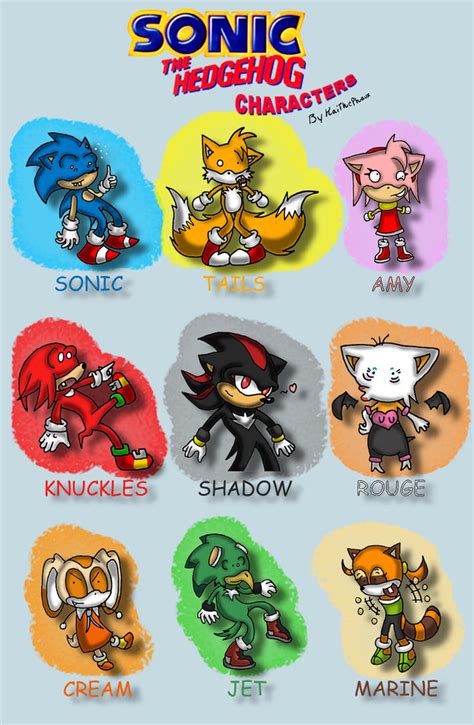 Sonic the Hedgehog Characters by KaiThePhaux on DeviantArt