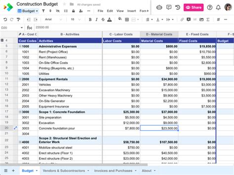 Material List Template | Construction Project Templates