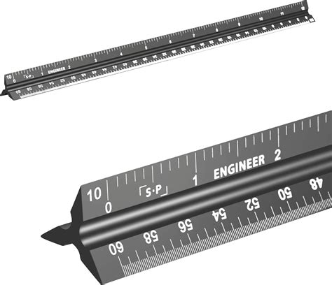 Engineering Scale Ruler (Laser-Etched) Solid Aluminum Core | 12 Inch ...