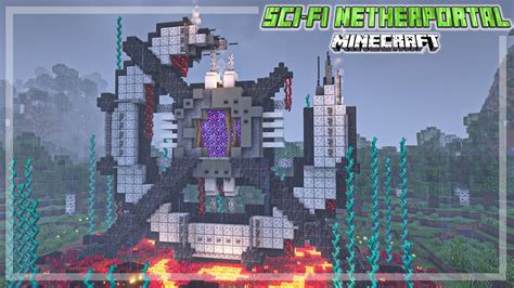 Minecraft: How to Build a Sci-Fi Nether Portal (Nether Portal Design ...