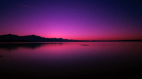 Pink Purple Sunset Near Lake Wallpaper, HD Nature 4K Wallpapers, Images ...