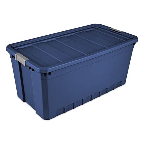 Stacker Tote Container Durable Storage Heavy duty Latches Stadium Blue ...